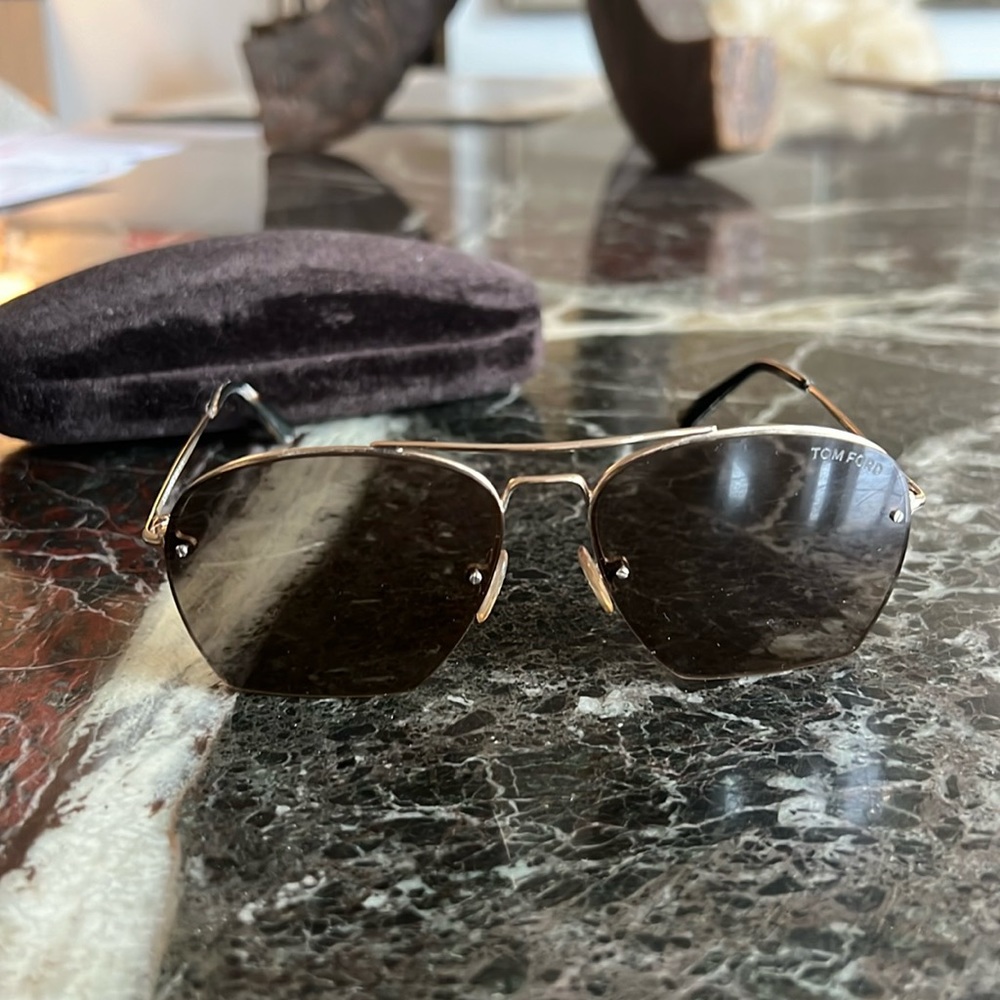 Tom Ford Avatar Sunglasses Bronze Lenses & Gold Metal Original Case Included